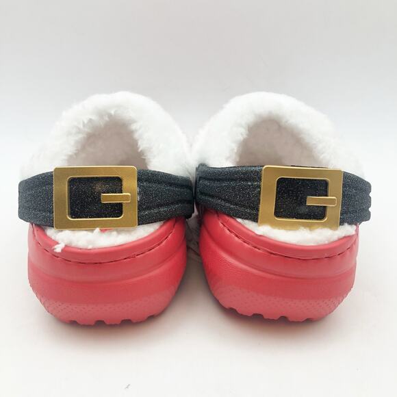 Crocs Unisex Kids Santa Classic Clogs Size 6 Festive Red White Black NWT - Picture 9 of 11